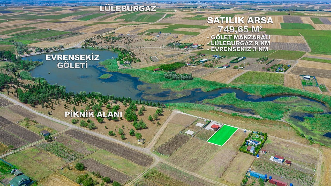 SATILMIŞTIR.-EMLAK DRONE ÇEKİMİ - DOĞA MANZARALI EVRENSEKİZ GÖLETİ VE RESMİ YOLA CEPHE 750 M² ARSA