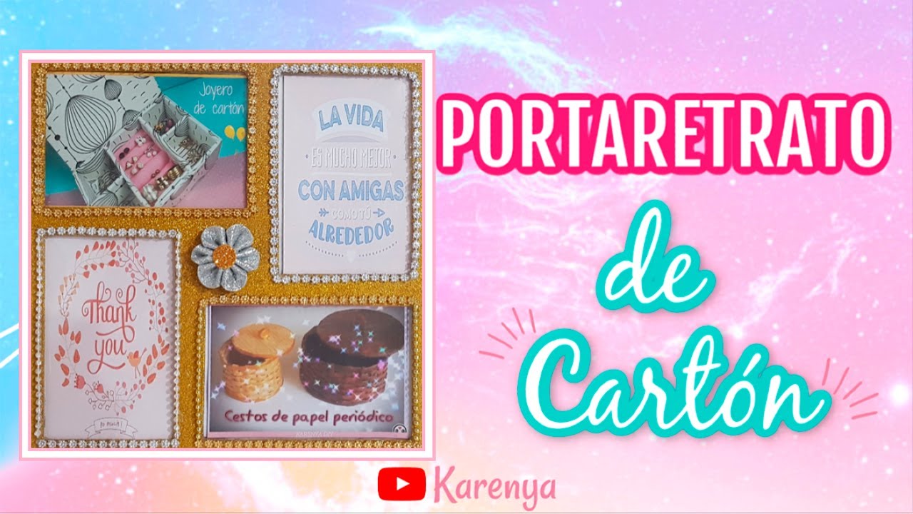 PORTARETRATO de CART&Oacute;N (para 4 fotos) ♻️ DIY - F&Aacute;CIL ✯ KARENYA
