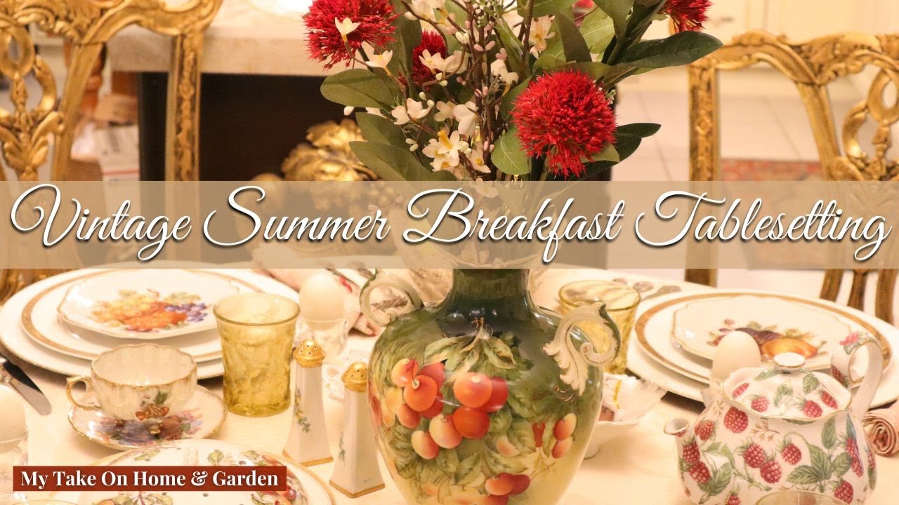 Breakfast Table Featuring Vintage Bavarian China - Cherries for Summer
