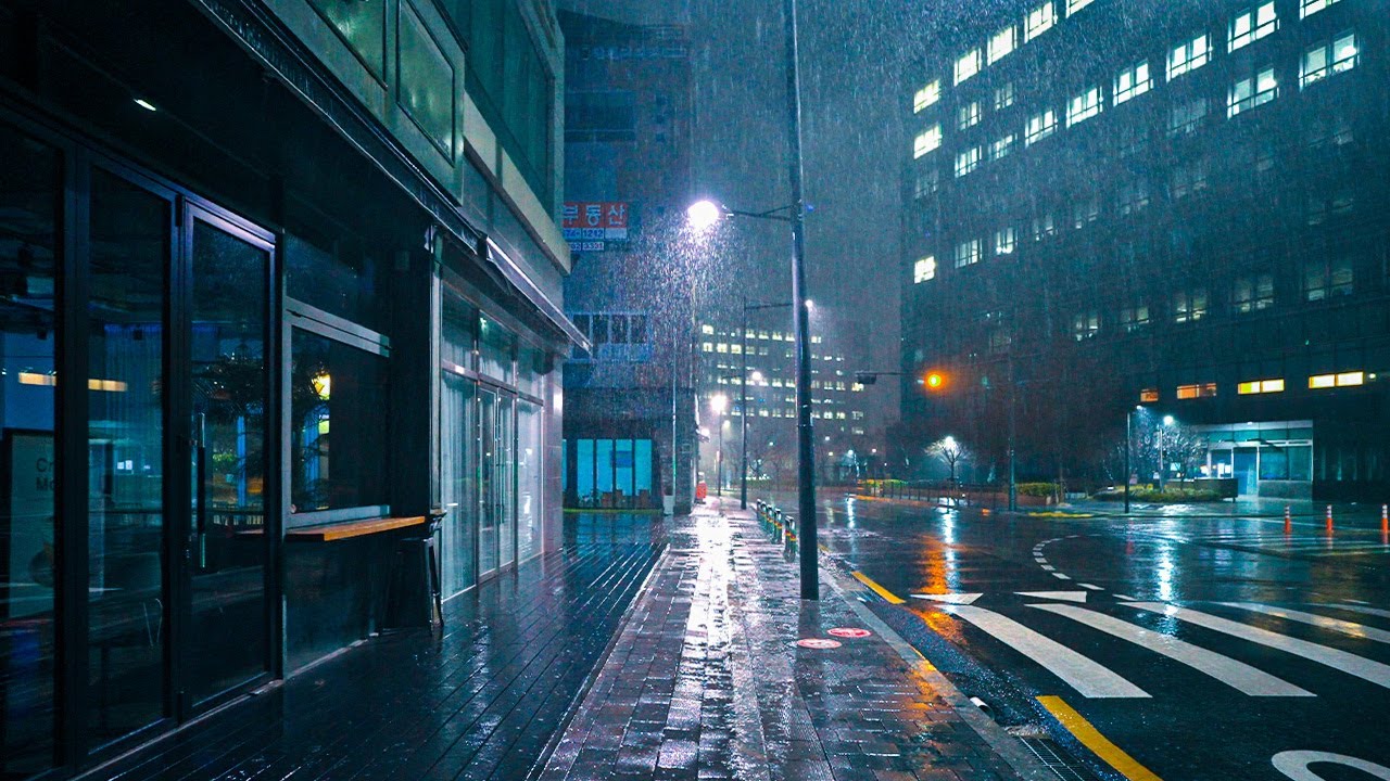 Walk In The Rain At Dawn Seoul Umyeon-dong Neighborhood | Relaxing Raindrop Sounds 4K HDR