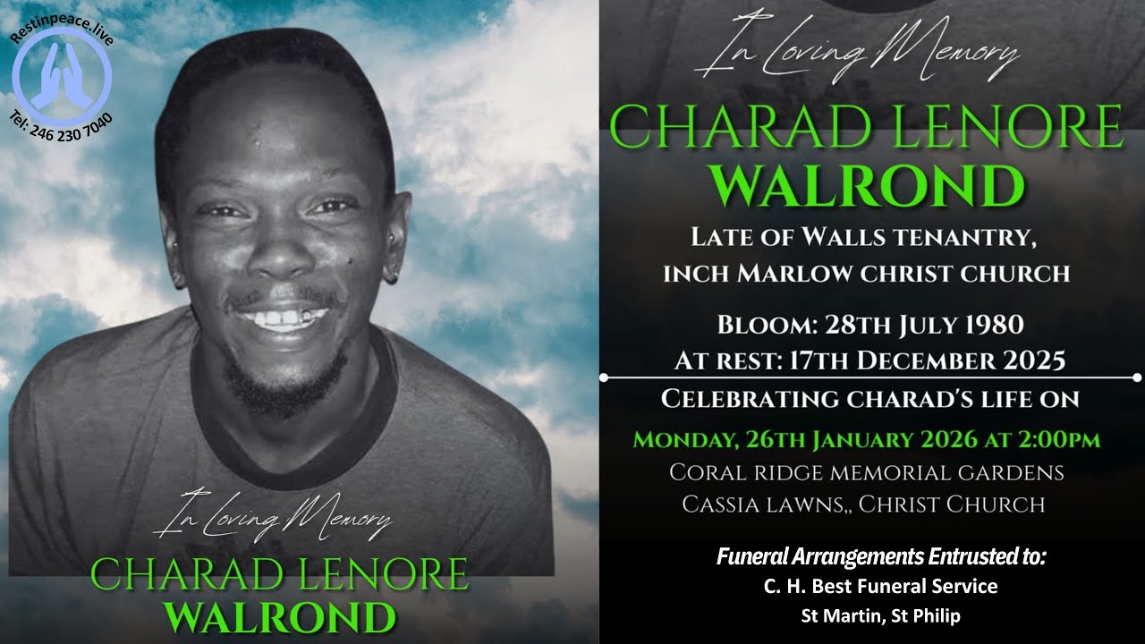 Live Stream of Funeral Service for Charad Lenore Walrond
