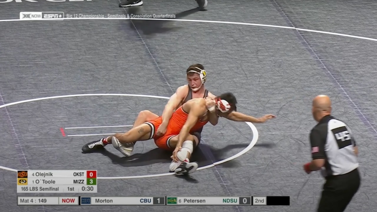 165lbs Keegan O`Toole (Missouri) vs Izzak Olejnik (Oklahoma State)