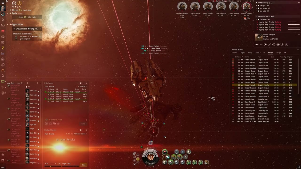 Eve Online - Leshak Level 4 mission gameplay - Unauthorized Military Presence (Blood Raiders)