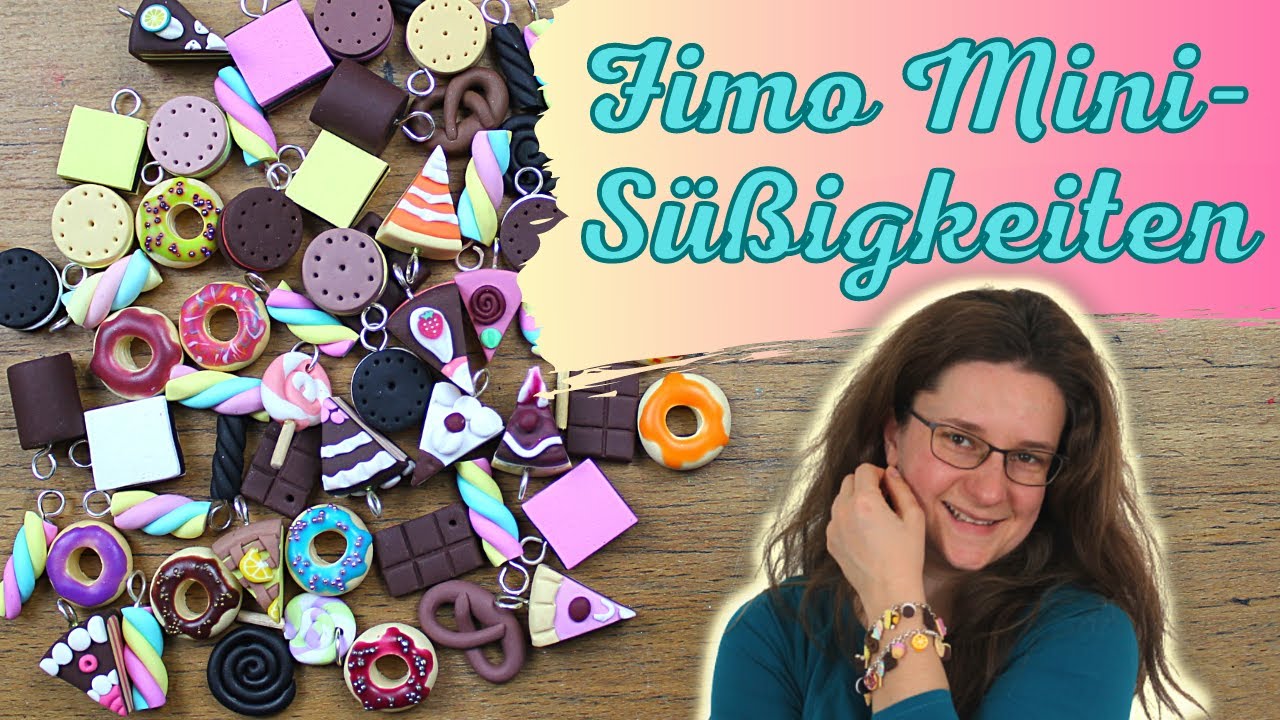 DIY FIMO Mini-Süßigkeiten [Kekse, Donuts, Torte, Lakritz, Schokolade, Brezel, Lollies, Eis, ...]