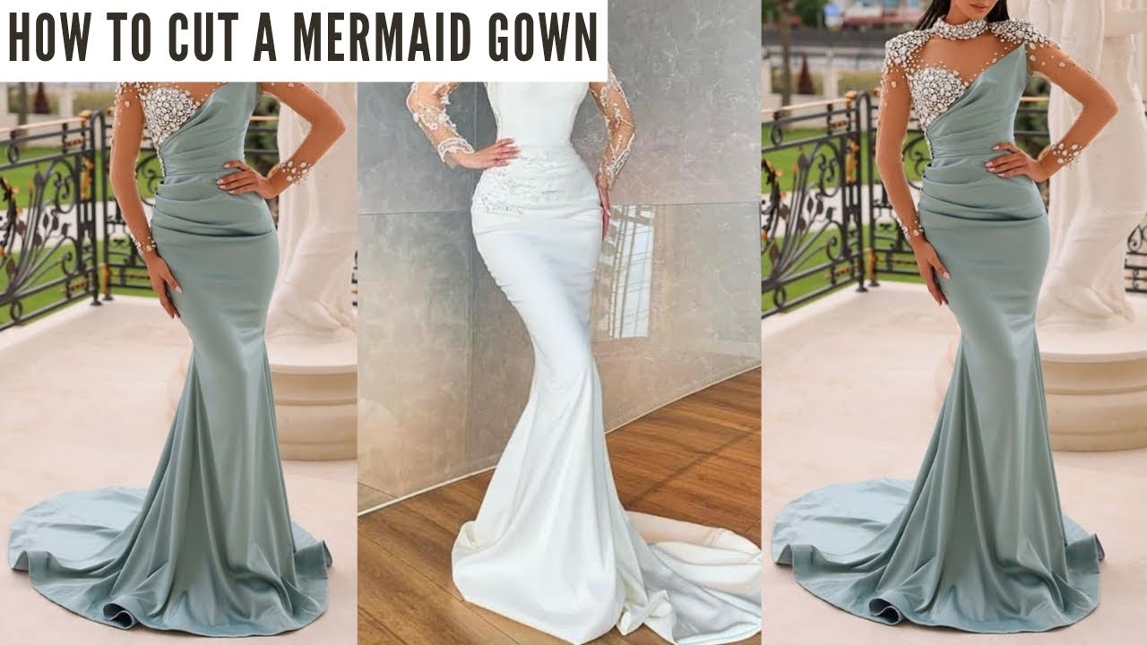 How To Cut MERMAID SKIRT with TAIL | Mermaid dress| Mermaid Gown | Beginners Friendly