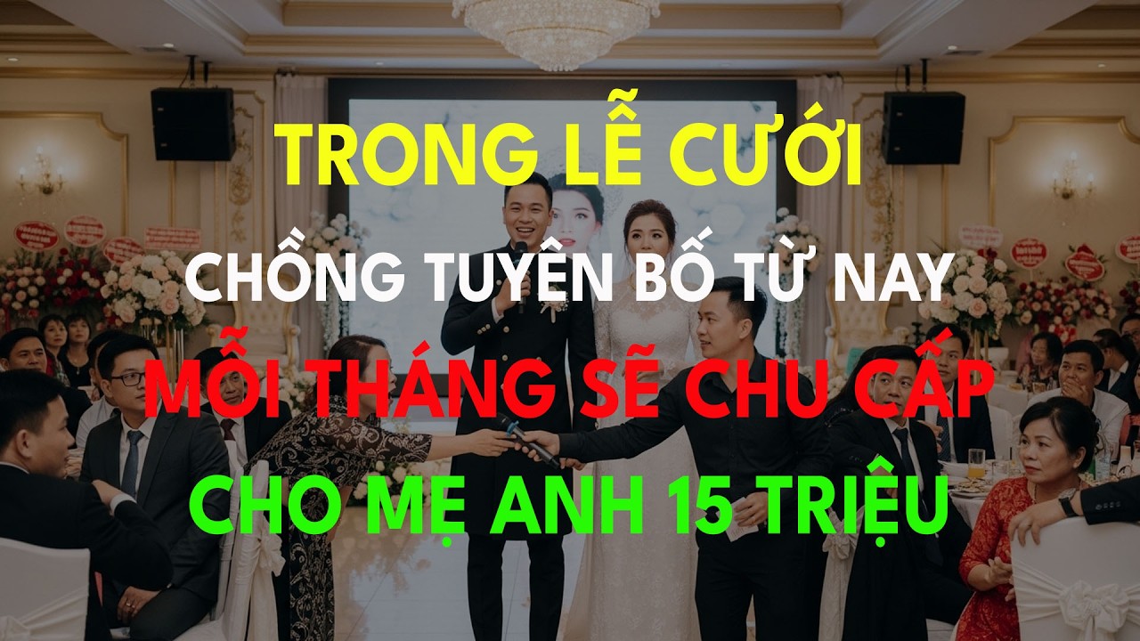 Trong Lễ Cưới, Chồng Tuyên Bố Từ Nay Mỗi Tháng Sẽ Chu Cấp Cho Mẹ Anh 15 Triệu Tôi Cầm...