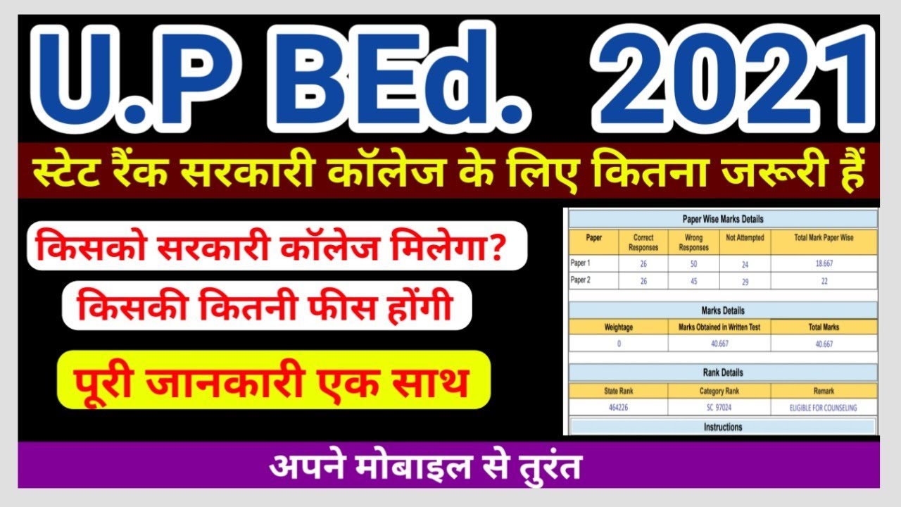 How To Check UP BED Result 2022 || UP BED Entrance Exam Result 2022| UP Bed Cut off 2022 || UP Bed