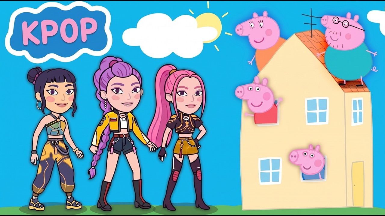 KPop Demon Hunters attacks Peppa Pig House - Peppa Parody Animation