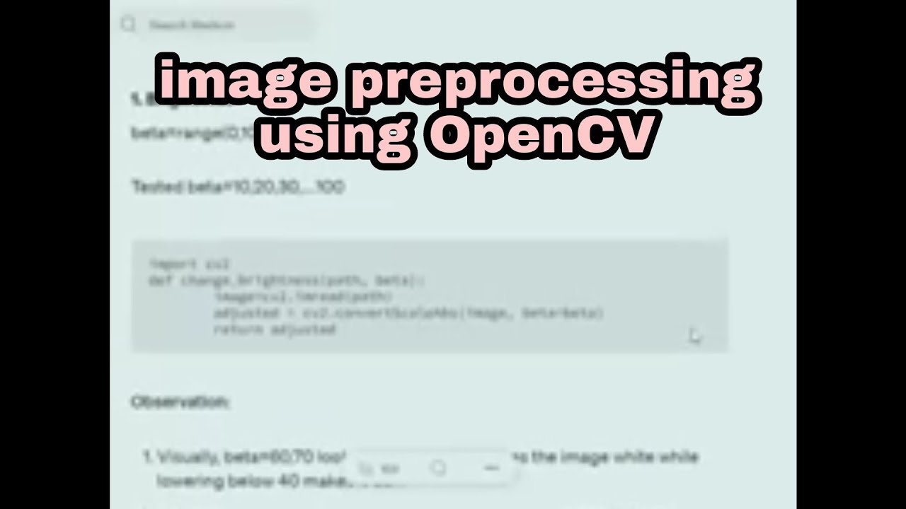 Image preprocessing using Python and OpenCV