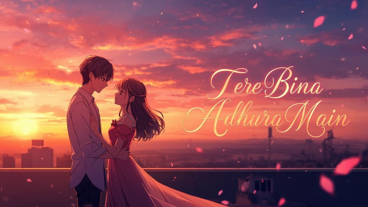Tere Bina Adhura Main | Heart-Touching Romantic Hindi Song | Emotional Love Story(Anime Music Video)