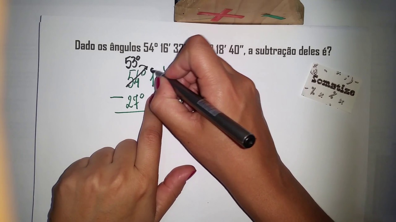 Subtração de ângulos- grau, minuto e segundo - Professora Edna Mendes de Carvalho