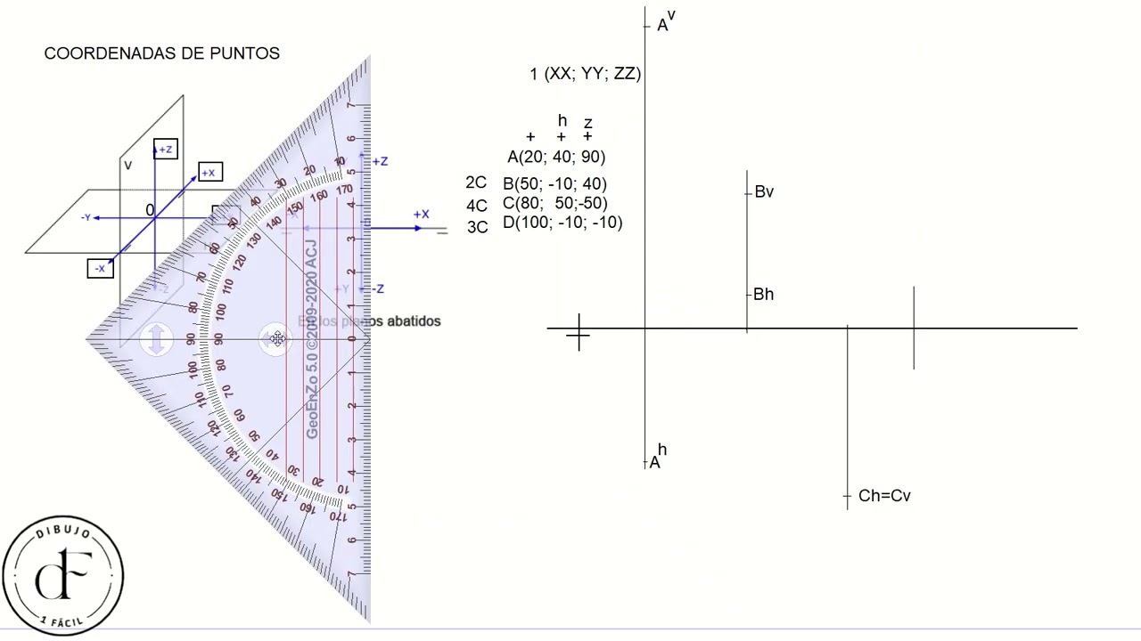 PROYECIONES DE PUNTOS - PLANO AUXILIAR - DIBUJO 1 UNEXPOVRPO