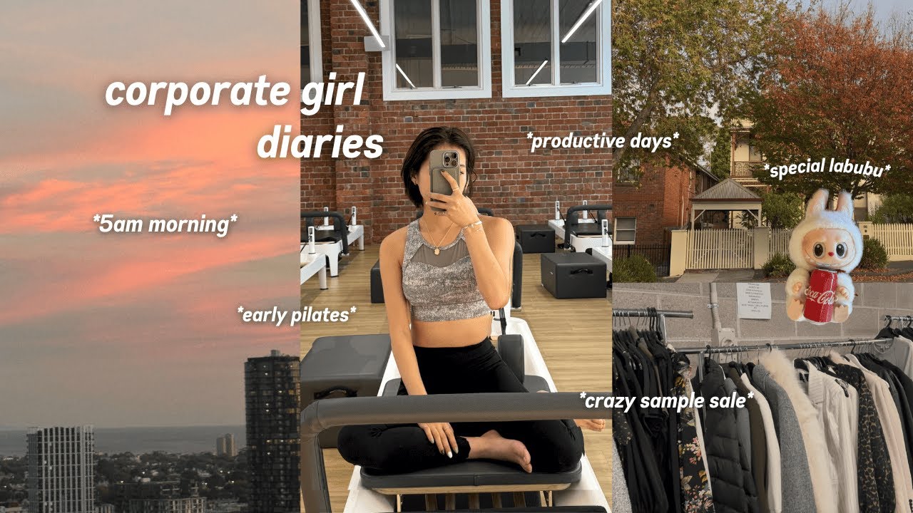 corporate girl diaries 🖇️  5AM morning, CRAZY sample sale, 8-5 work days in my life