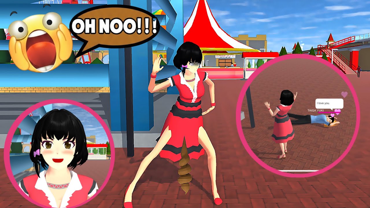 RINA EEK SEMBARANGAN DI AMUSENT PARK WAKTU JALAN SAMA TAIGA | SAKURA SCHOOL SIMULATOR 