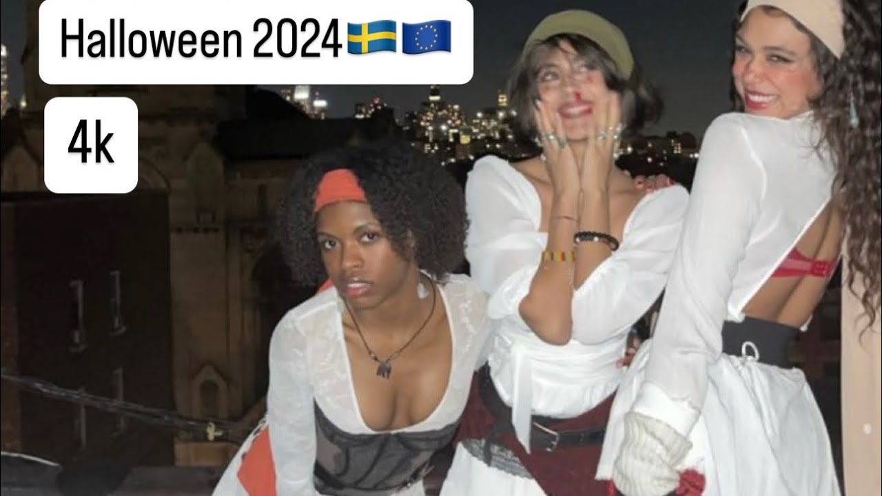Sweden:Gothenburg city halloween 2024, 4k walk