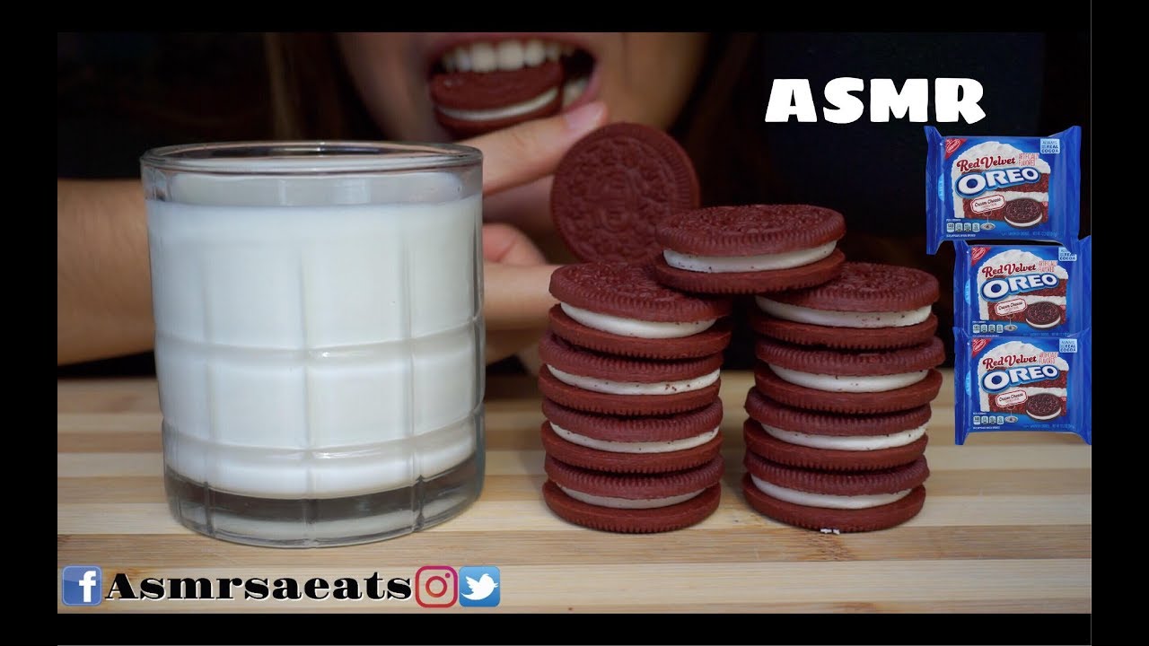 Asmr Red Velvet Oreo w/ Milk | Extreme Eating Sounds (No talking) Asmr SA Eats