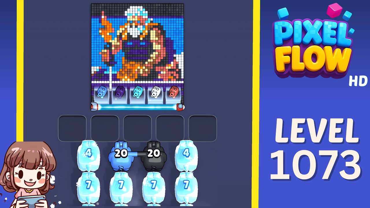 Pixel Flow Level 1073 Solution Walkthrough