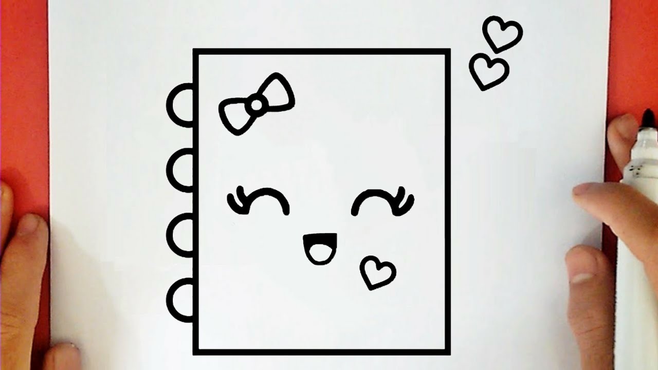 كيف ترسم نوتة يومية كيوت وسهلة خطوة بخطوة / رسم سهل / تعليم الرسم للمبتدئين || Cute Notebook Drawing