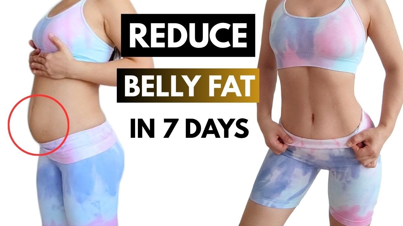 REDUCE BELLY FAT IN 7 DAYS, burn hanging lower belly, standing low impact, no jumping