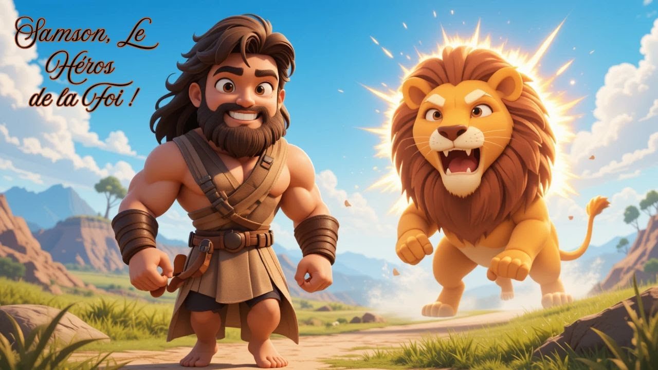 Samson, Le Héros de la Foi !💪🌟|  Samson et le Lion Rugissant !🦁|  chanson enfants 🎶
