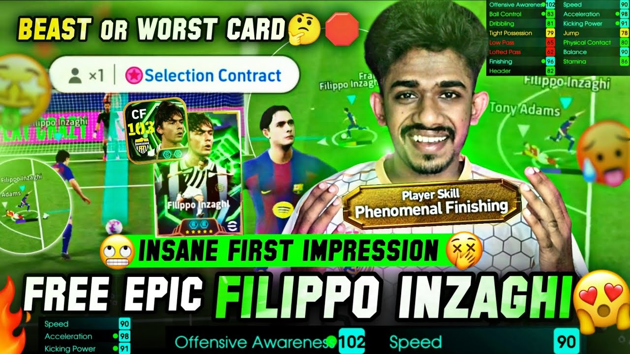 Free 104 Epic Double Booster FILIPPO INZAGHI😍🥶🤯insane First impression📈💀in Efootball 26 🔥Worth??🤔