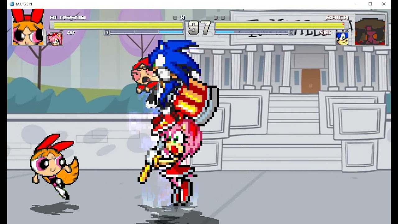 Blossom and Amy vs Brick and Sonic