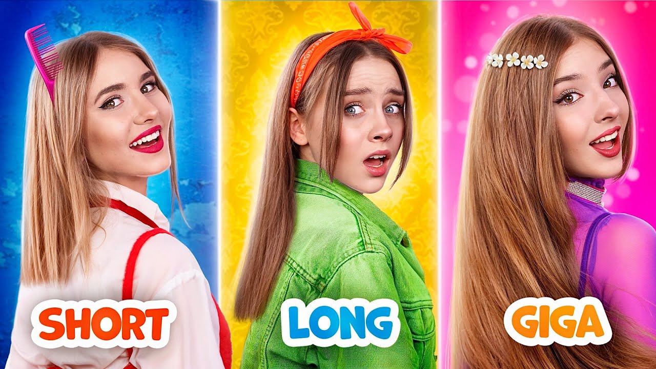 Cabello Corto VS Cabello Largo VS Cabello Larguísimo || Chica Rockera VS Chica Dulce