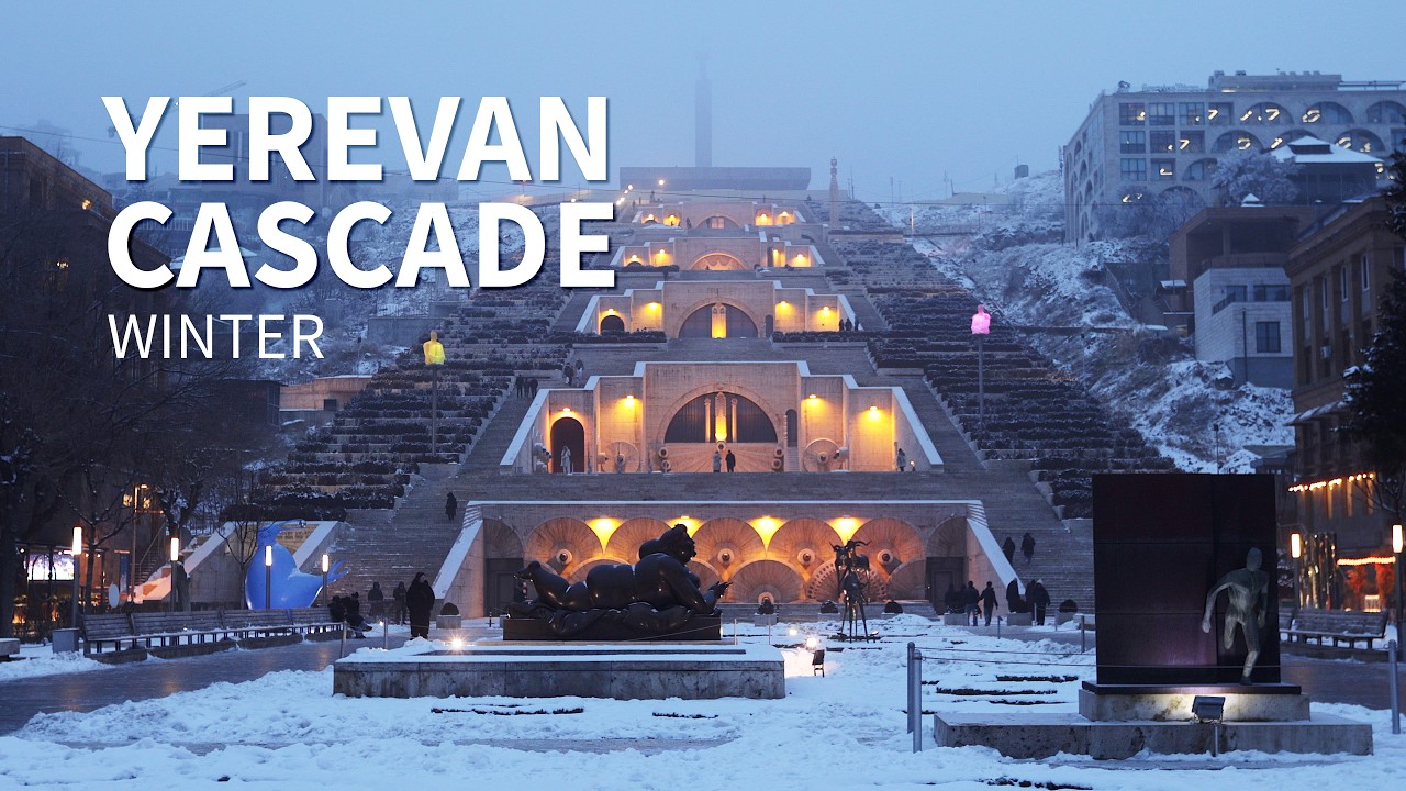 Yerevan Cascade — Winter Evening to Night | 4K Slow City Atmosphere
