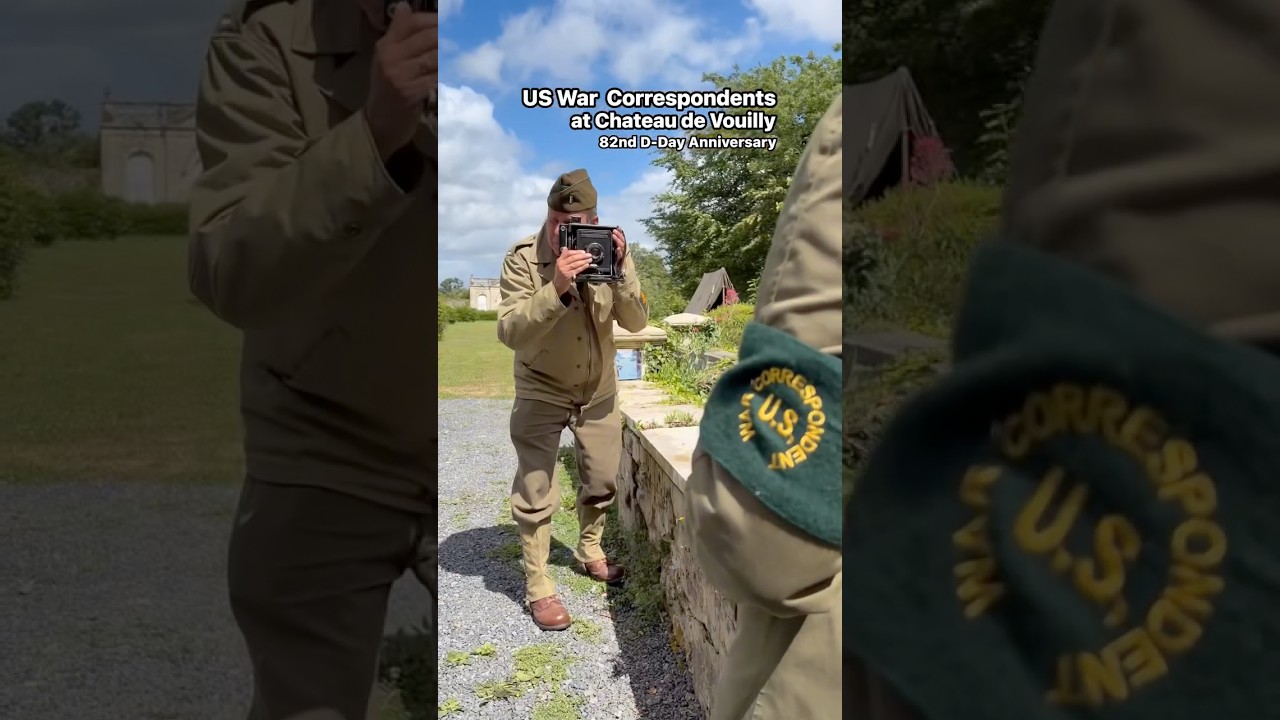 US War Photographers and Correspondents at Chateau de Vouilly. 82nd D-Day Anniversary. #dday #ww2