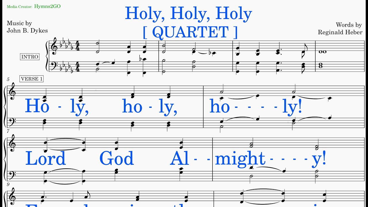 Holy, Holy, Holy  (Dykes - Heber) [v2] Quartet
