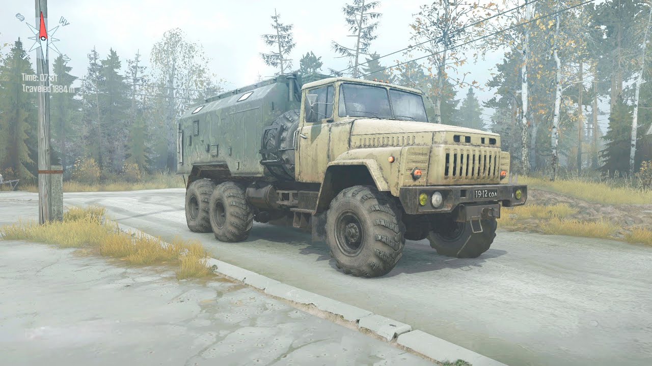 Soviet Steel Monster| KrAZ-255 Mudding in the Taiga | MudRunner Gameplay