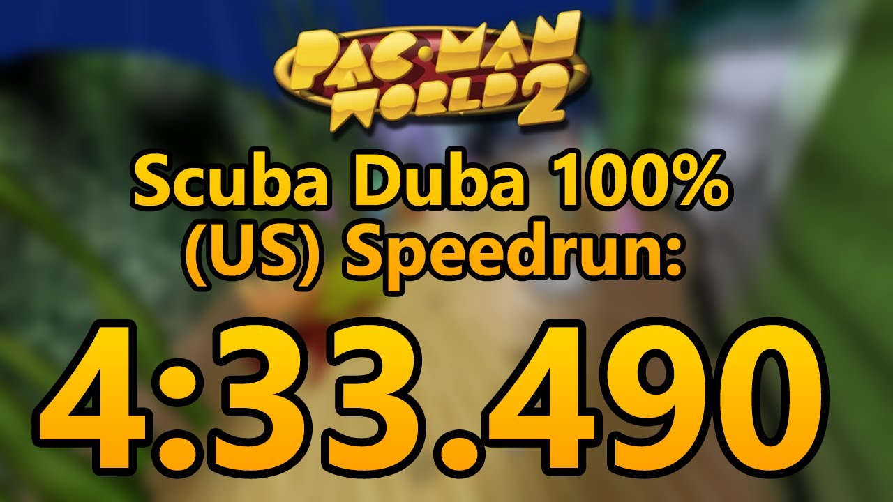 Pac-Man World 2 - Scuba Duba - 100% (US) Speedrun In 4:33.490【WR On 8/15/2020】