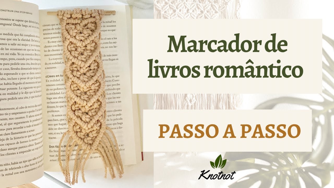 Marcador de livro em macramé com corações 💕 macramé especial dia dos namorados