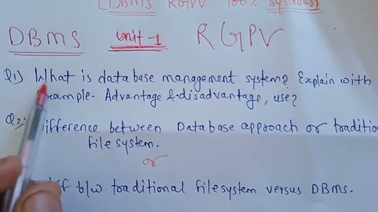 DBMS UNIT–1🔥 MOST IMPORTANT QUESTIONS🎯 RGPV EXAM 2026💯 GUARANTEED QUESTIONS📘 CSE / IT / AIML