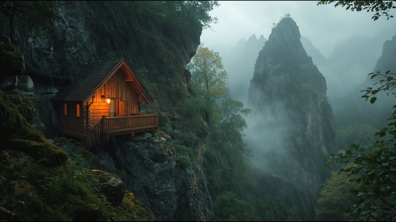 A Magical Cabin in the Misty Mountains | Peaceful Nature Escape (4K)