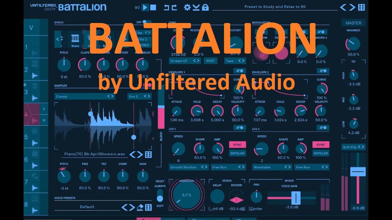 Battalion - Drum Machine/Synth, Sampler, & Sequencer by Unfiltered Audio
