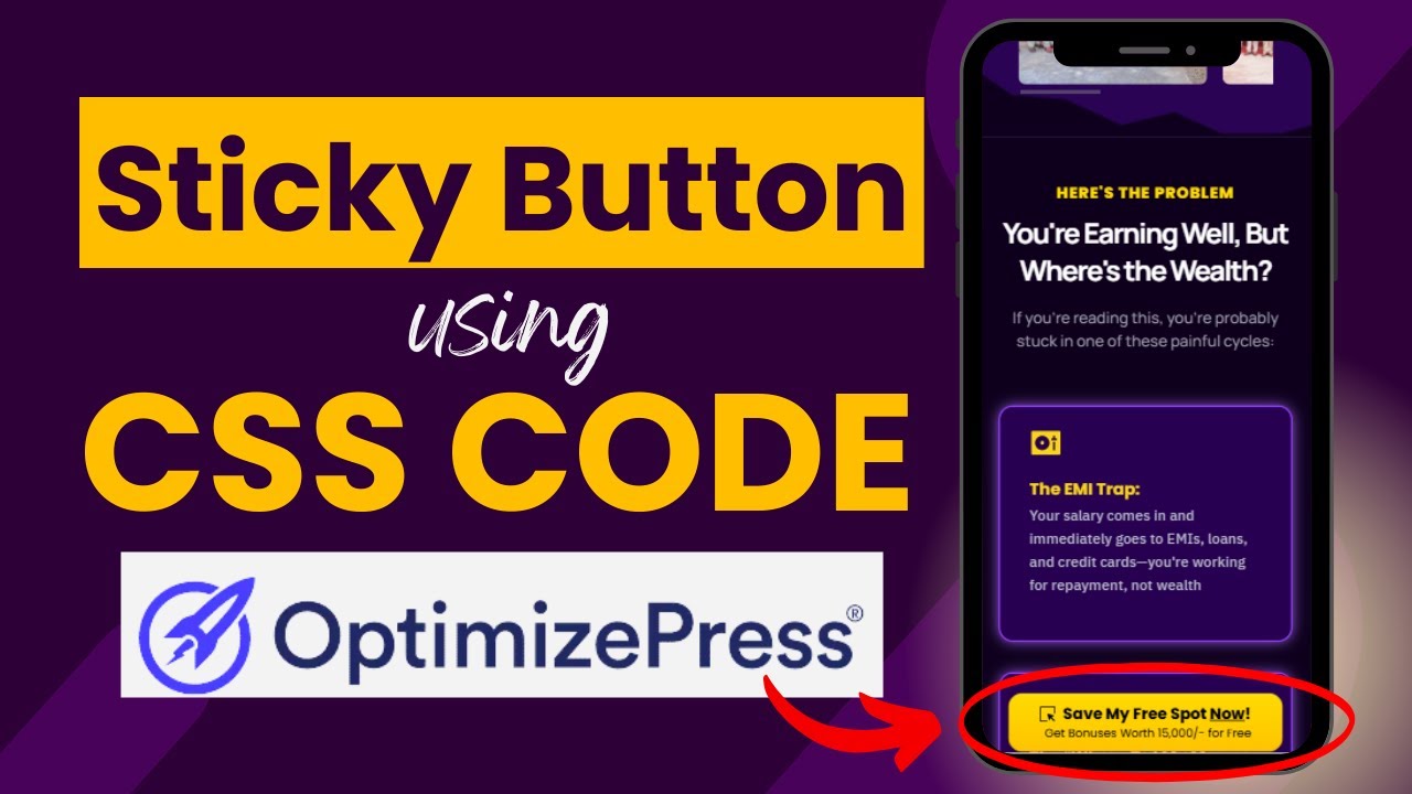 How to Create a Sticky Button in OptimizePress Using CSS Code