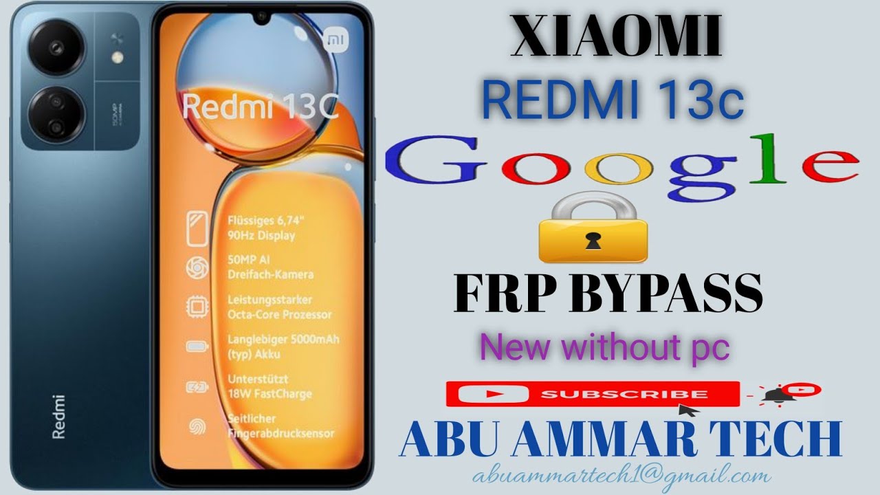 Redmi 13c Frp Bypass MIUI 14 New Without Pc, Redmi 13c Google Account Bypass