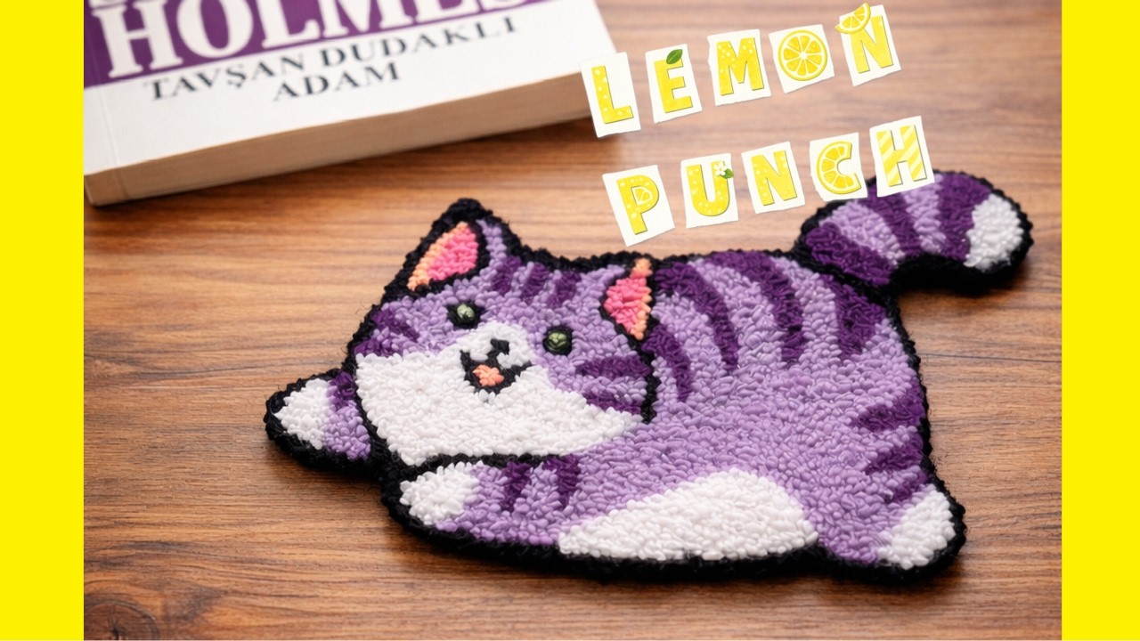 Sevimli Kedi Punch Çalışması | Handmade Craft DIY