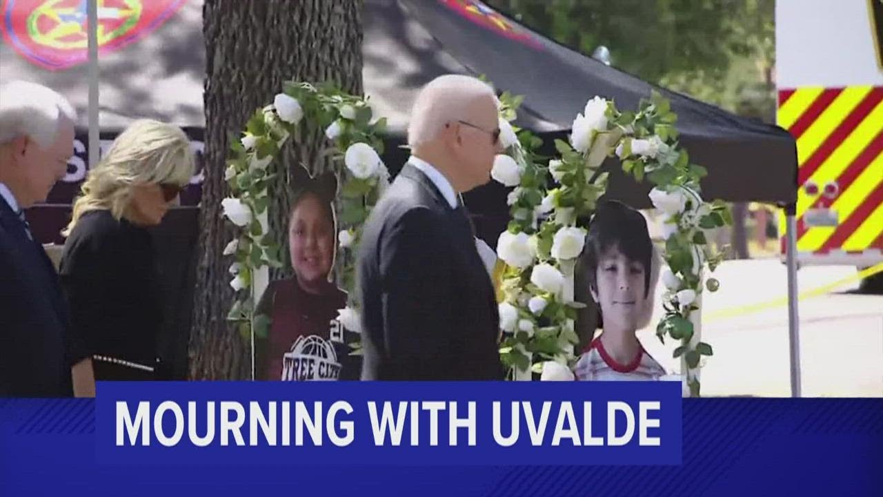 Uvalde school shooting: President Biden visits memorial for victims of Texas school shooting