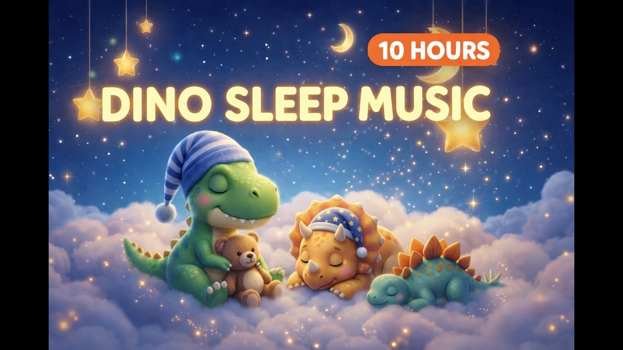 Dino Sleep Music 🦕 10 Hours of Peaceful Lullabies for Babies, Toddlers & Deep Sleep 🌙