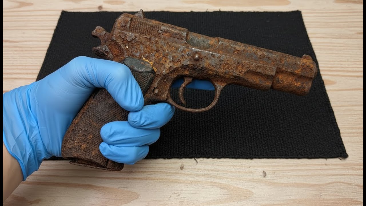 ASMR Restoring a DESTROYED 9mm Pistol!!Extremely Satisfying Cleanup & Repair!!!