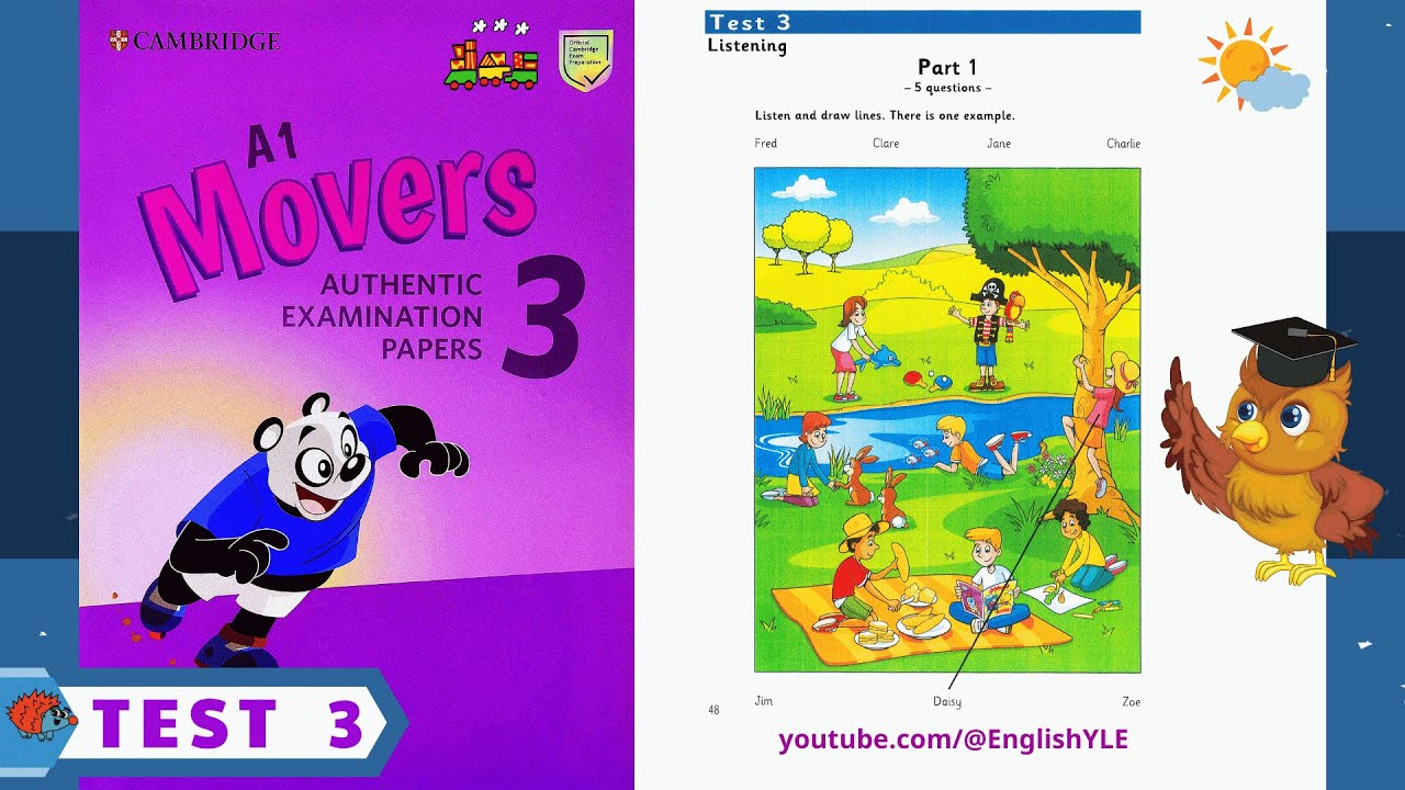 [ Movers 3 - Test 3 - NEW ] Authentic Examination Papers | Listening Test 3 (With Answer Key)