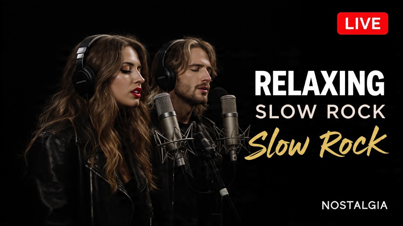 🎧 Non Stop Emotional Slow Rock Live – Soft Guitar Rock for Focus & Study