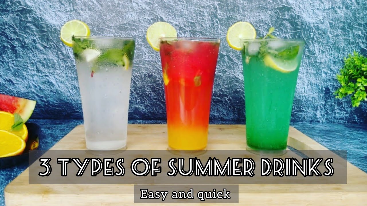 Non-alcoholic Mojito mocktail | 3 types of Summer drinks | easy and quick