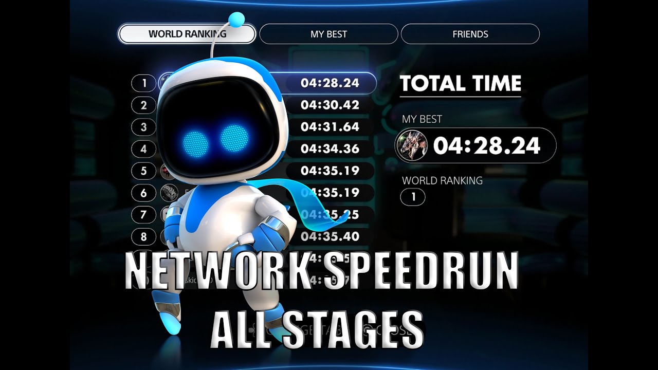 Astro's Playroom Network Speedrun All Stages (OLD WORLD RECORD)