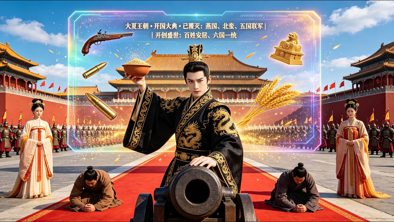 💥殺鎮北王奪三十萬大軍，盜傳國璽建大夏！燧發槍神威大炮橫掃六國，紅薯解決糧草危機！收女帝、降公主、統一六國，從亂臣到開國皇帝！#短劇推薦