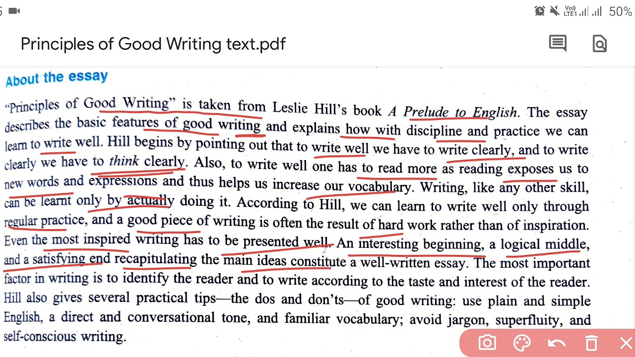 Prose: Principles of Good Writing: Introduction