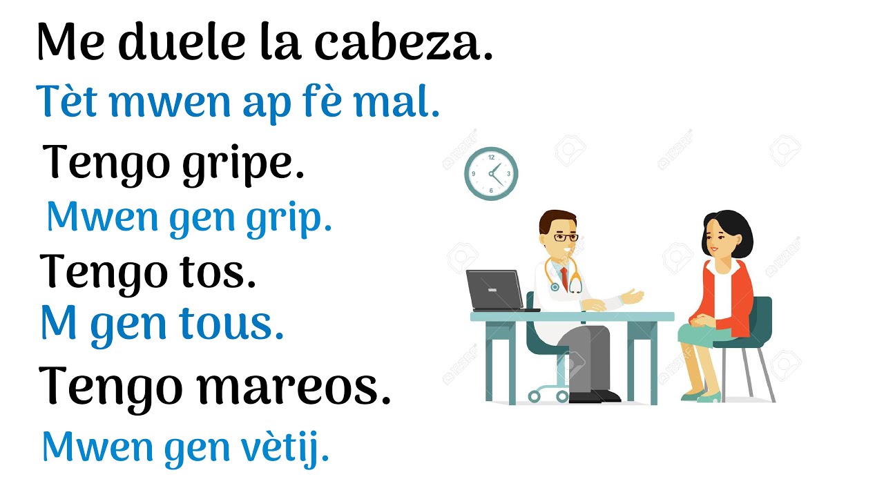 Fraz ki ap itil ou lè w pa santi w byen an panyòl - Criollo Haitiano