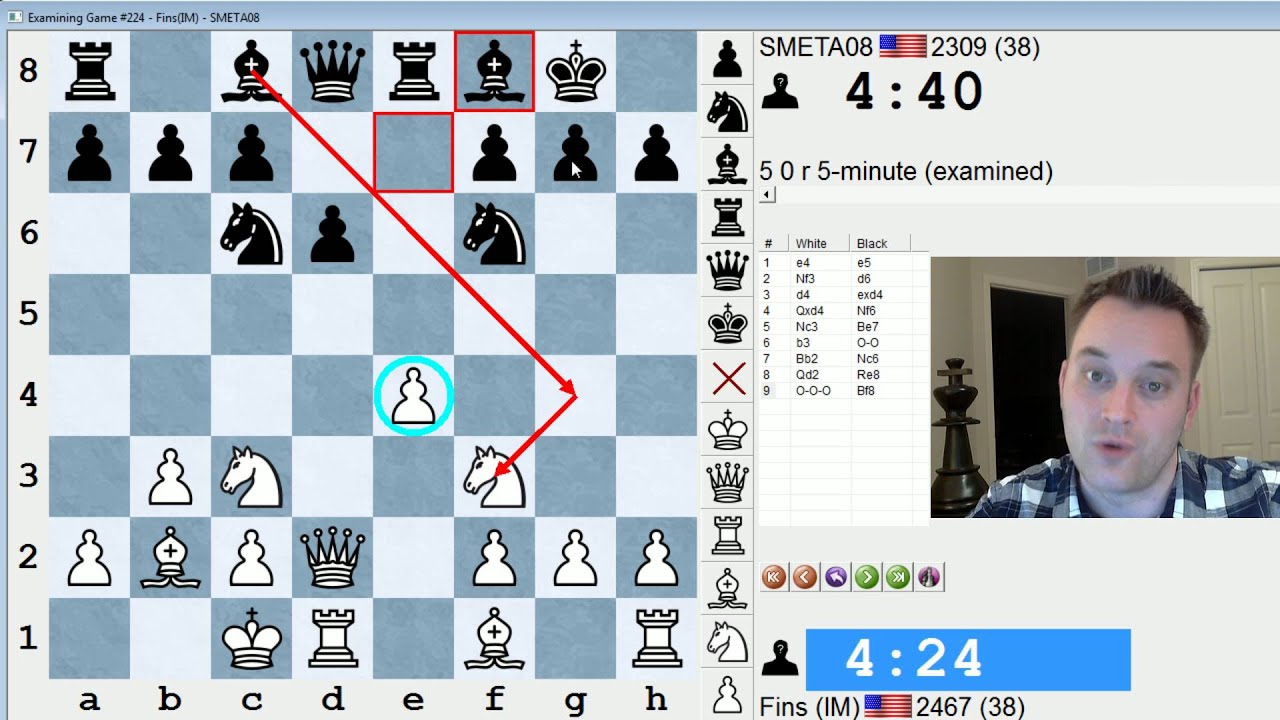 Blitz Chess #421: IM Bartholomew vs. SMETA08 (Philidor Defense)